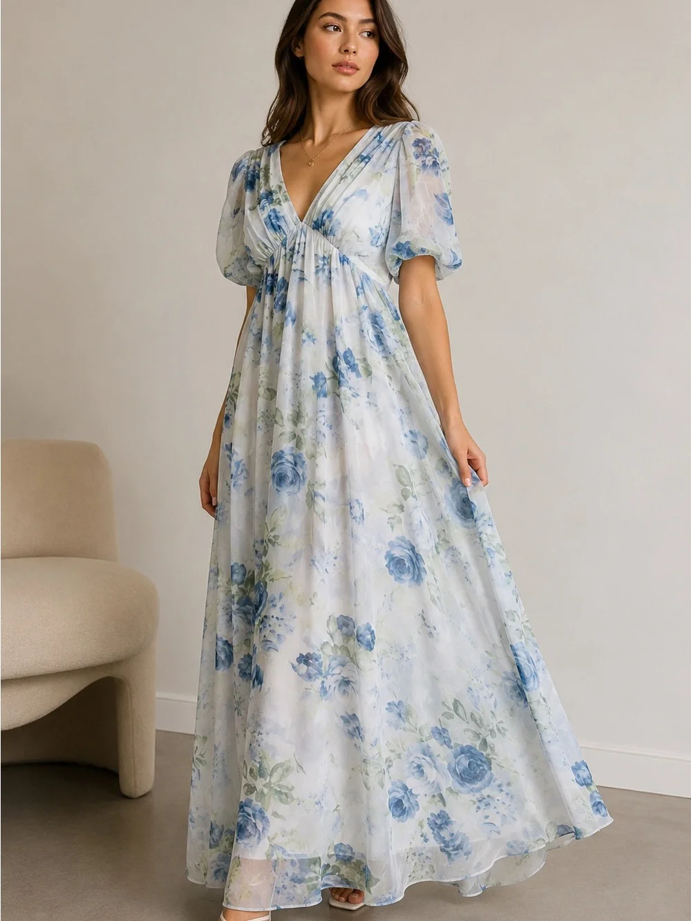 Abercrombie Floral Maxi Dress Size XS Cottagecore Romantic